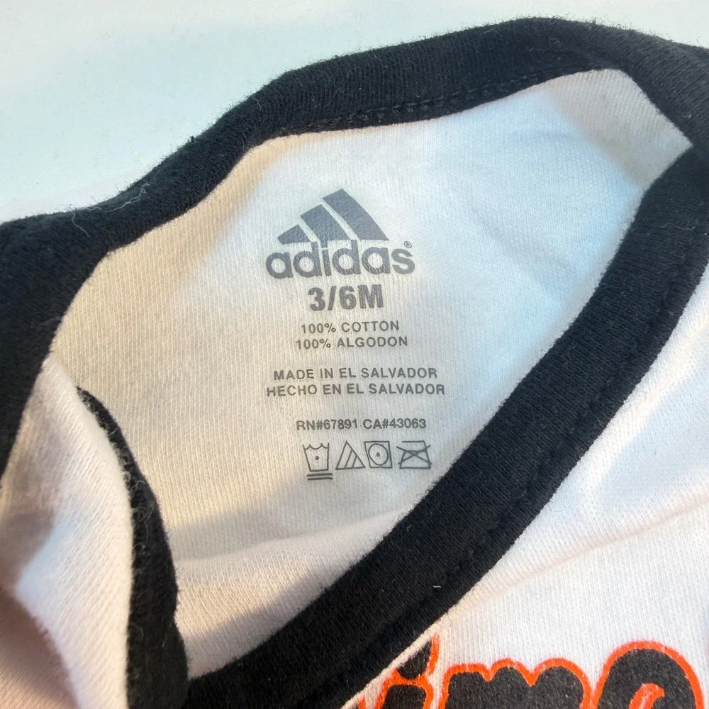Baltimore Orioles‎ MLB Adidas Bodysuit Kids 3/6M White Baseball Onesie